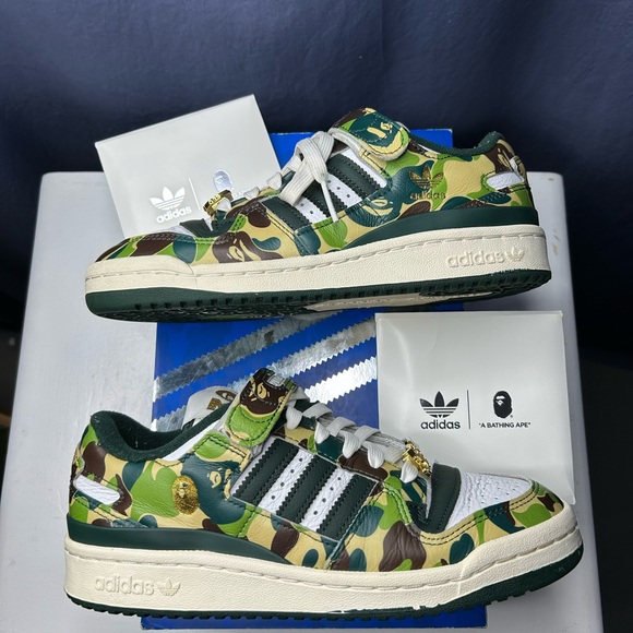 Size BAPE x Adidas Forum 84 Low 30th Anniversary Green Camo